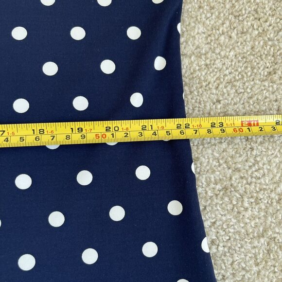 Lands End Navy Polka Dot Sheath Casual Dress XL Preppy Resort Summer Nautical - Picture 12 of 14